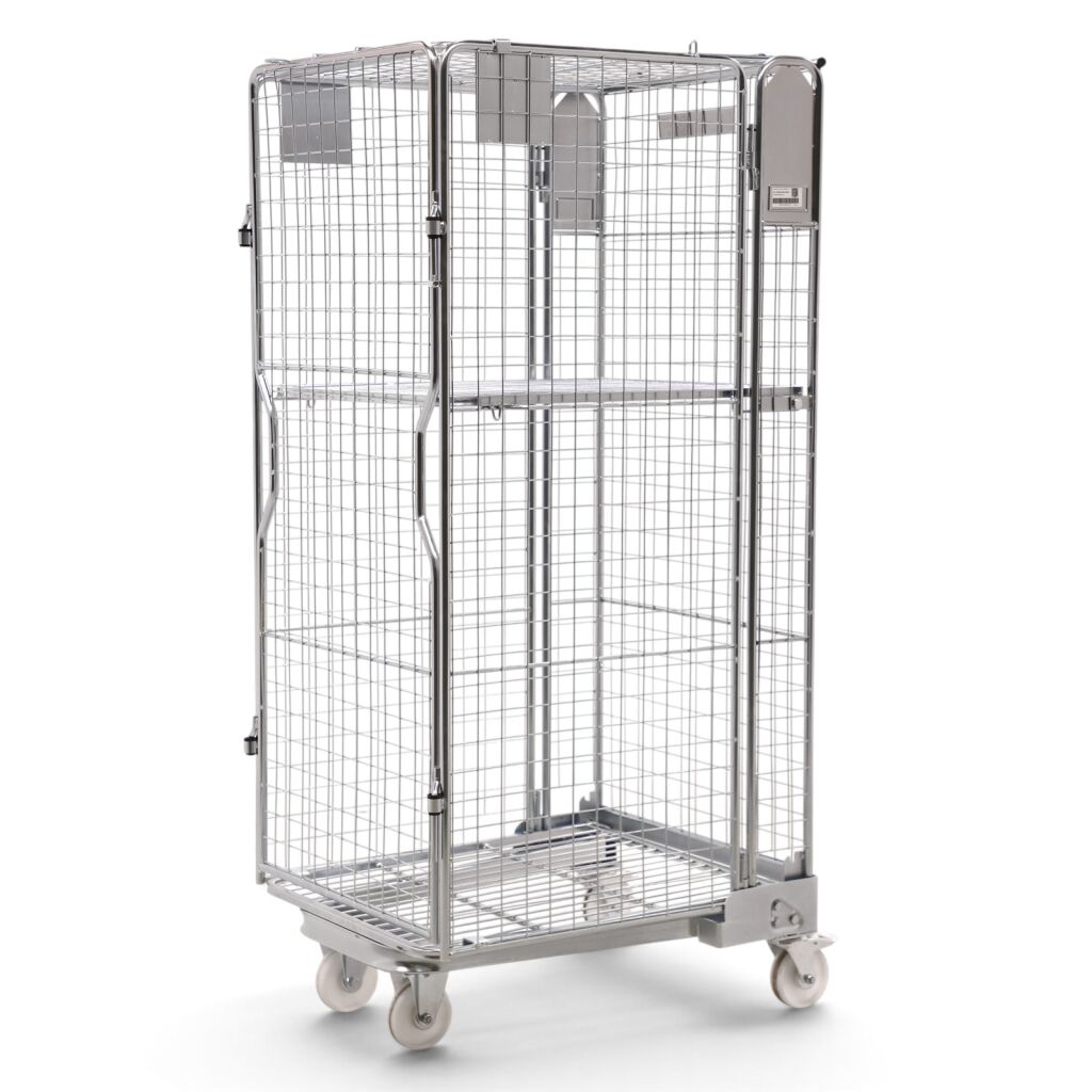 Roll conteneur de sécurité caisson à roulettes antivol A-châssis, emboitables