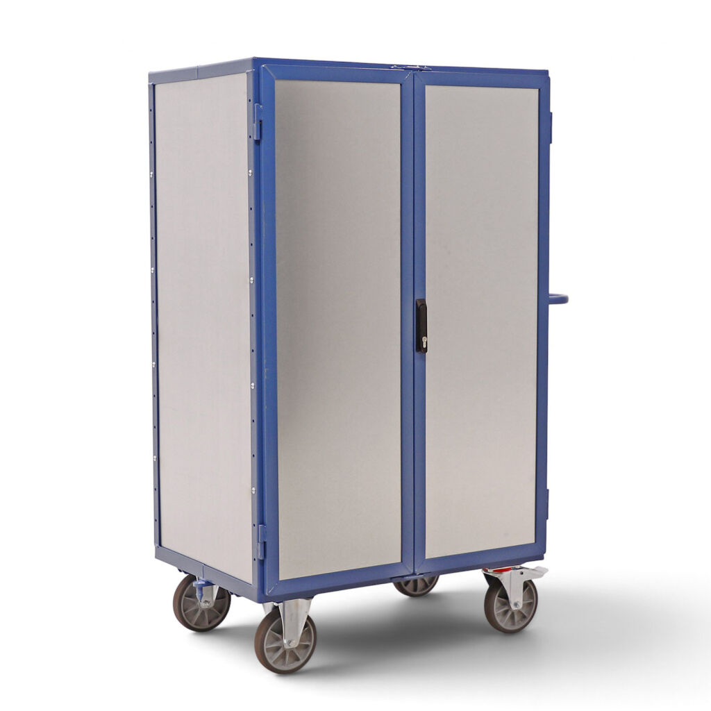 Shelved trolleys Fetra shelved trolley with 2 lockable doors