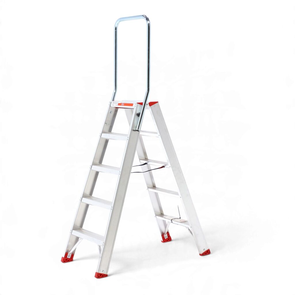 Gebrauchte Industrietreppe doppelseitig, 2x5 Stufen