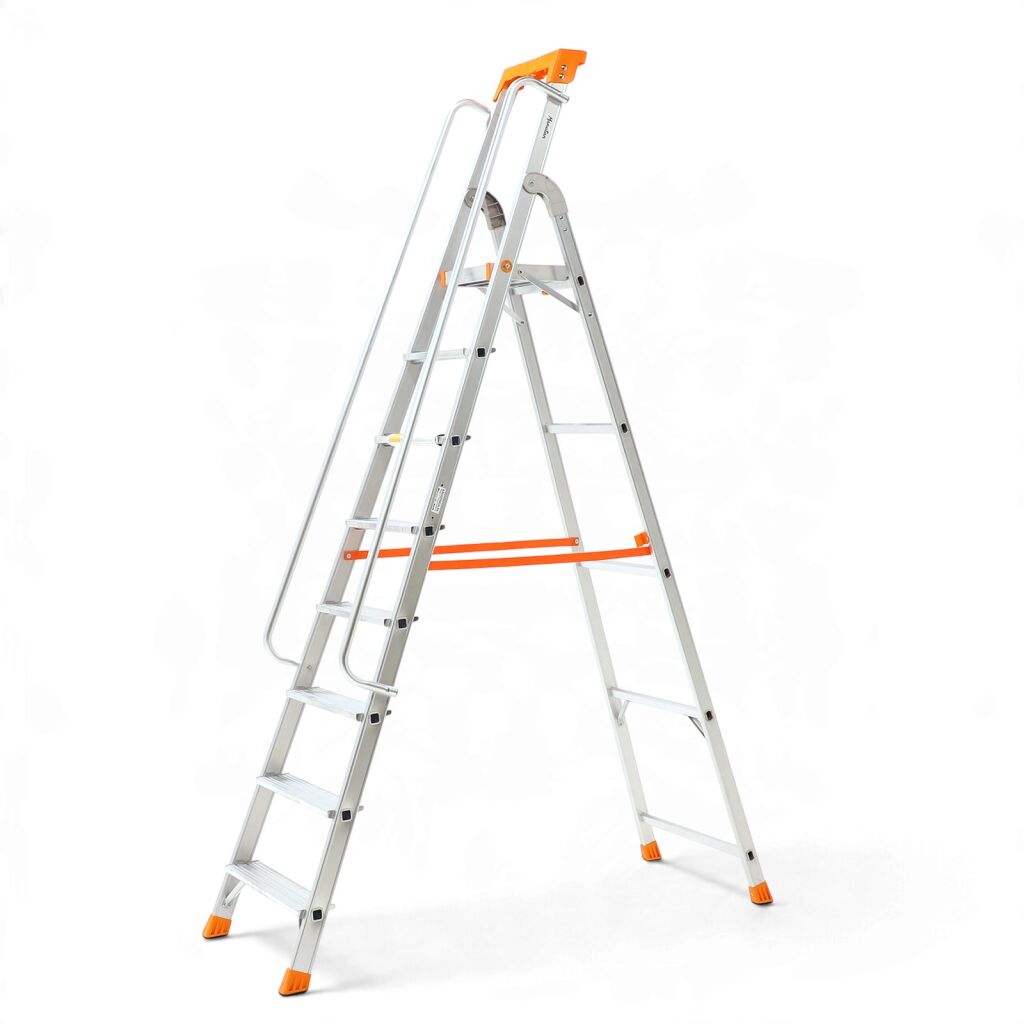 Used Industrial stairs single-sided, 8 steps incl. platform
