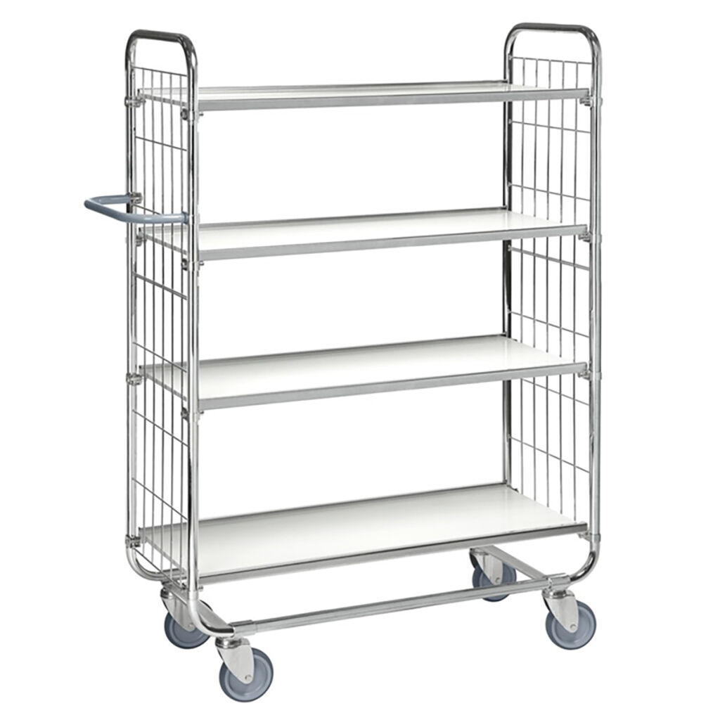 Warehouse trolley sale Kongamek Fetra shelved trolley with 4 shelves