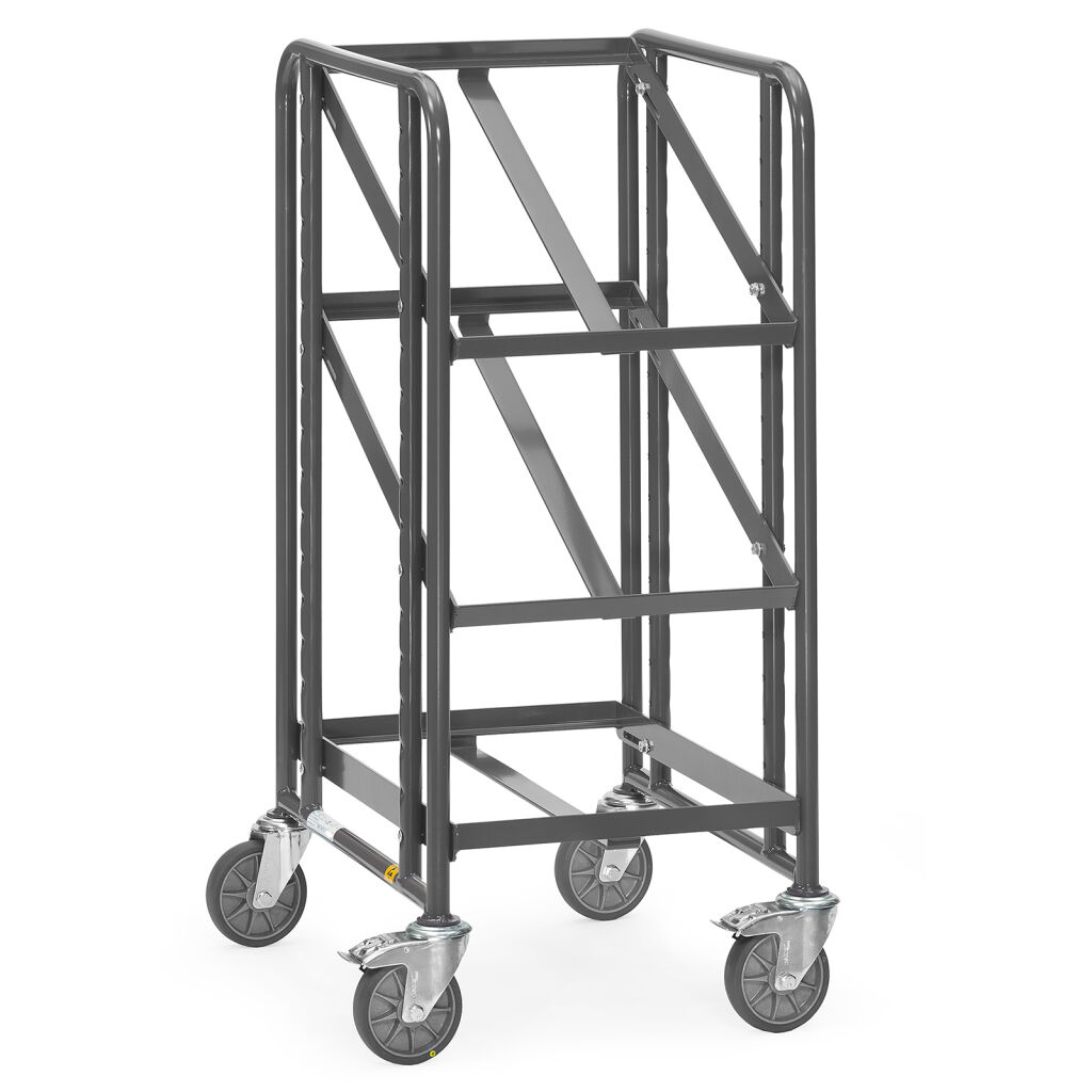 ESD trolleys Fetra ESD storage trolley suitable for 3 euro boxes 600x400 mm