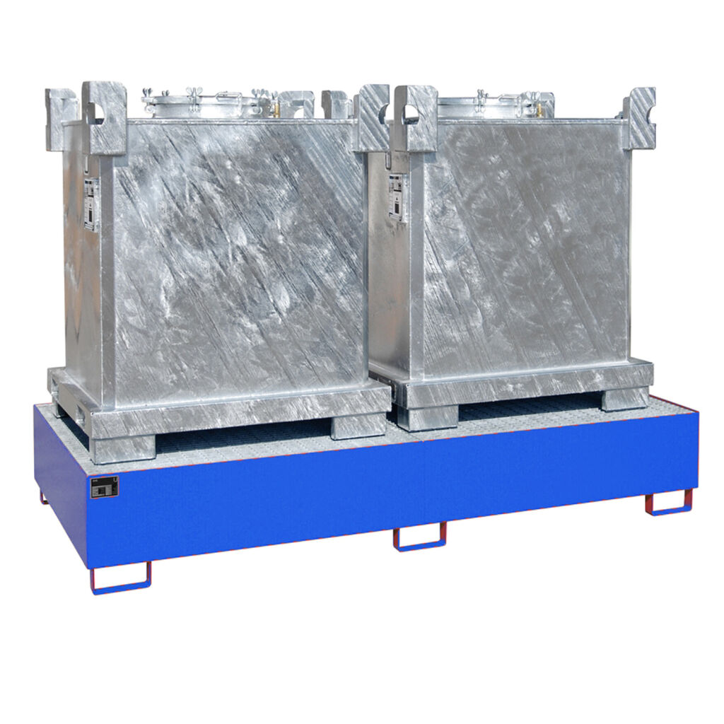 Auffangwanne Stahl Auffangbehälter für IBC für 2x 1000 l IBC