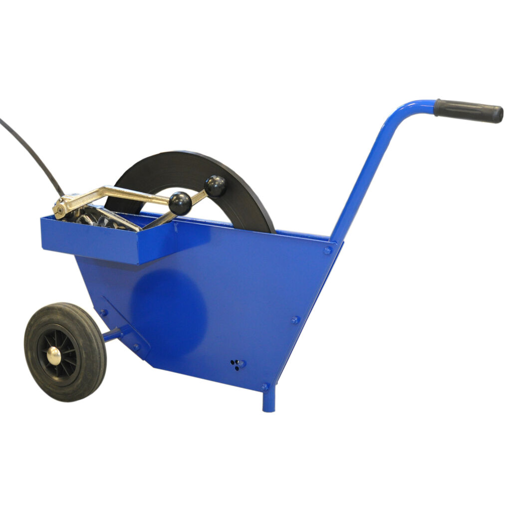 Cargo lashings strapping dispenser on wheels