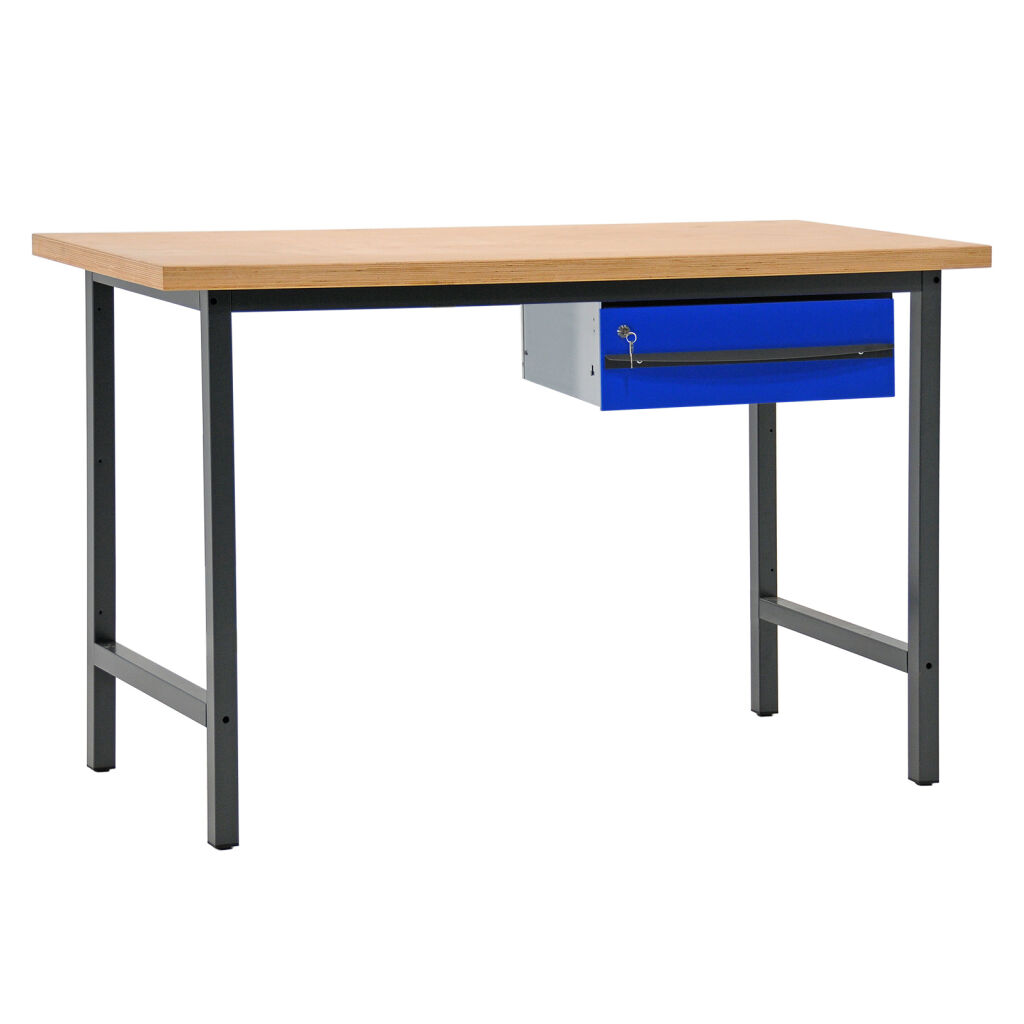 Werkbänke Arbeitstisch mit 1 Lade, 150 cm