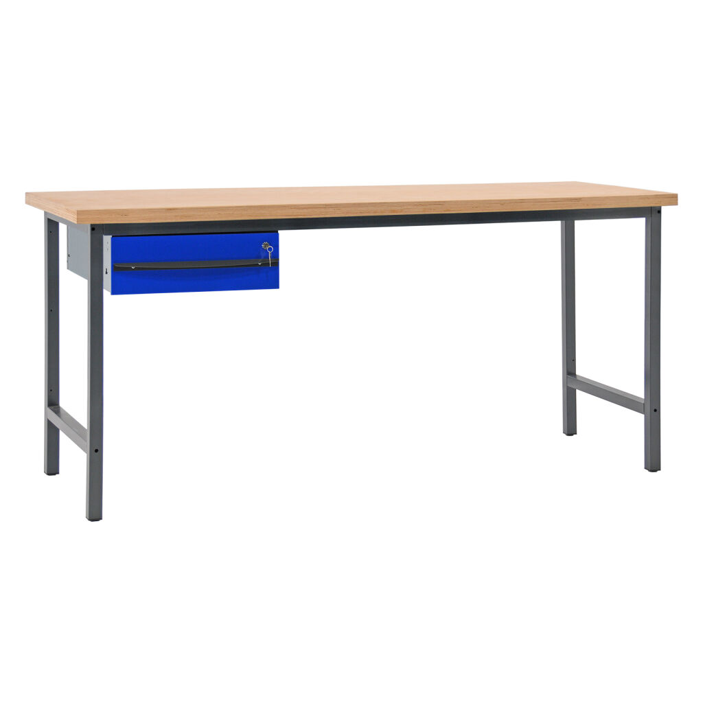 Werkbänke Arbeitstisch mit 1 Lade, 200 cm