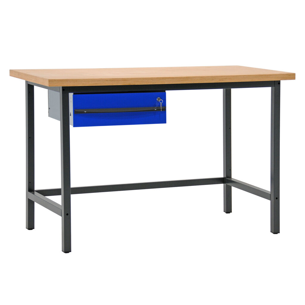 Werkbänke Arbeitstisch mit 1 Lade, 150 cm