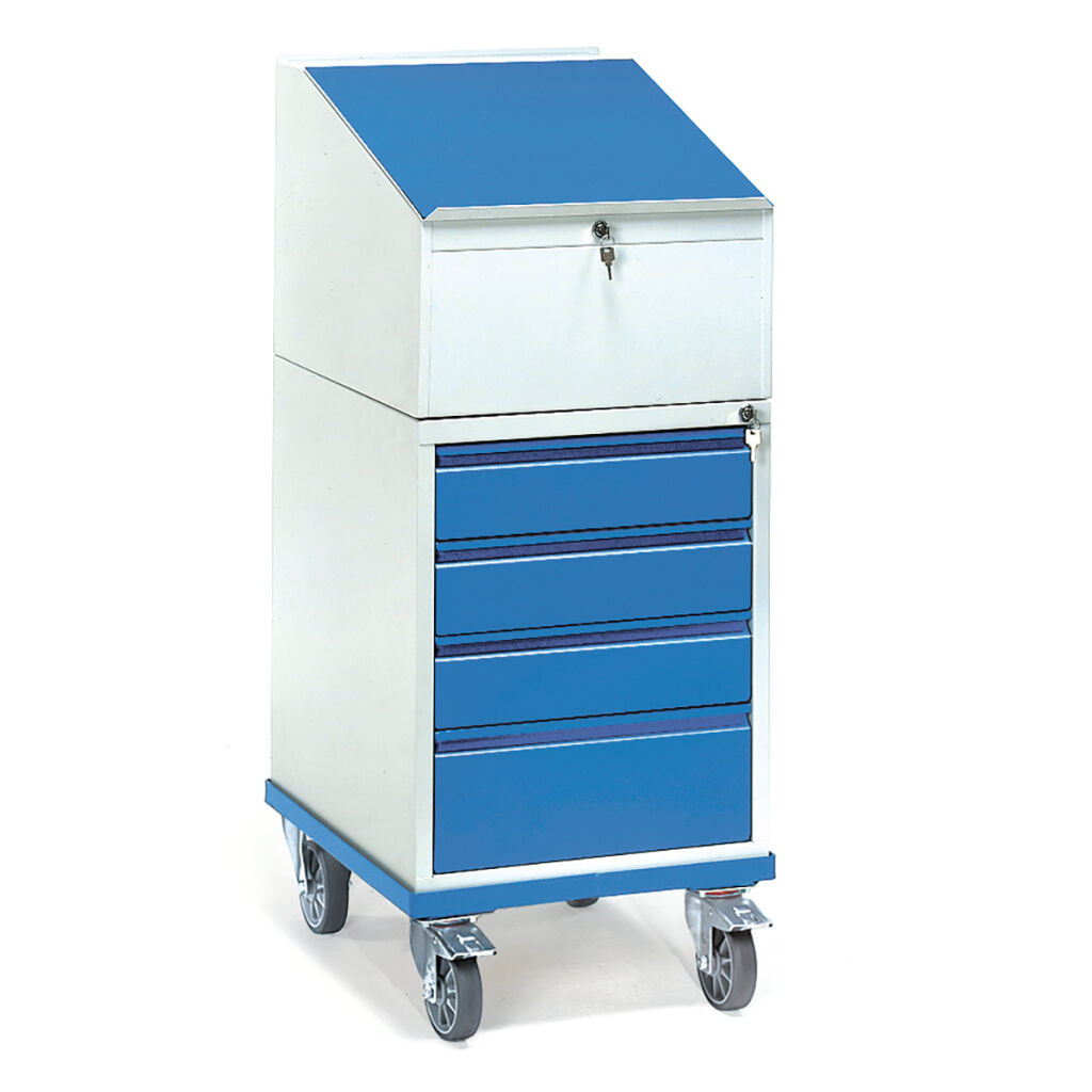 Workshop trolley Fetra workshop trolley writing surface / foldable / 4 drawers