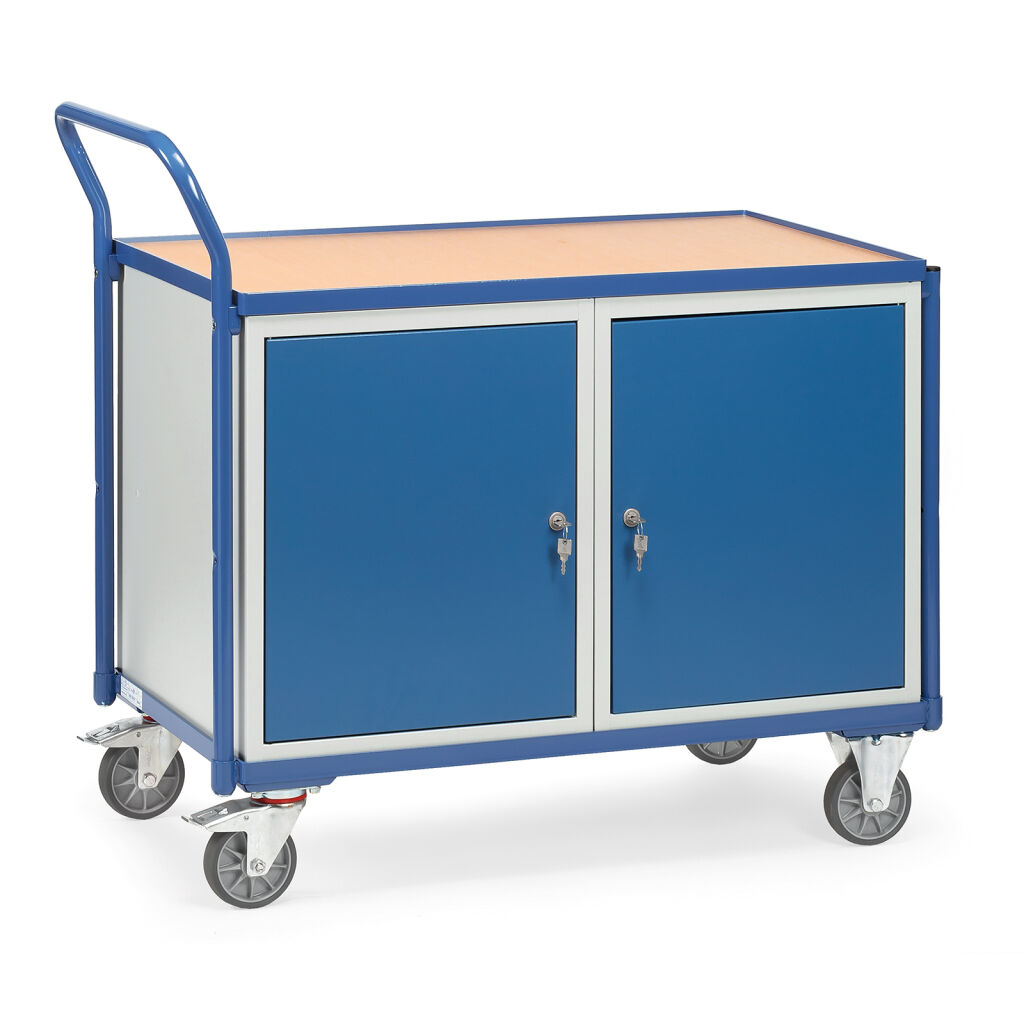 Workshop trolley Fetra workshop trolley loading surface + raised edge/2 cabinets