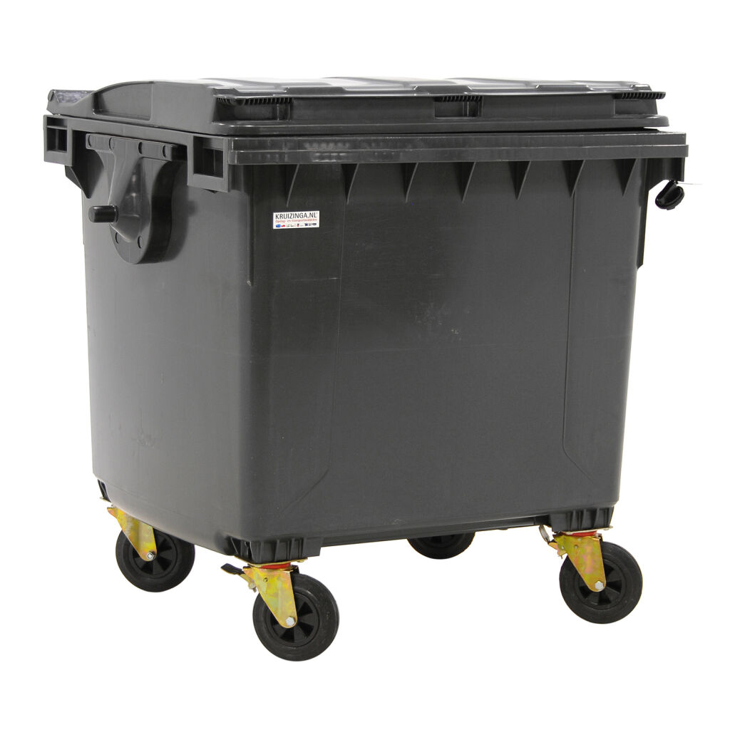 Waste container Waste and cleaning for DIN-intake with hinging lid.  L: 1400, W: 1030, H: 1300 (mm). Article code: 36-1100-S-S