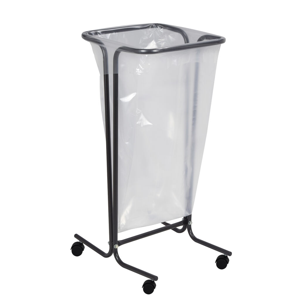 Waste sackholder waste bag holder on wheels