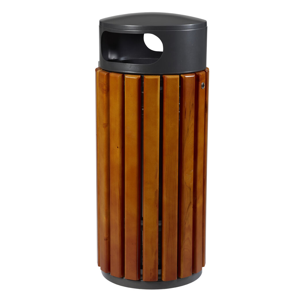 Free-standing outdoor waste bin steel waste pin with galvanized inner tray