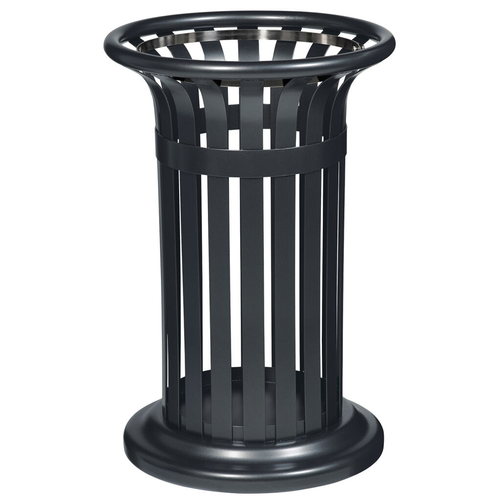 Free-standing outdoor waste bin steel waste pin with inner bag holder