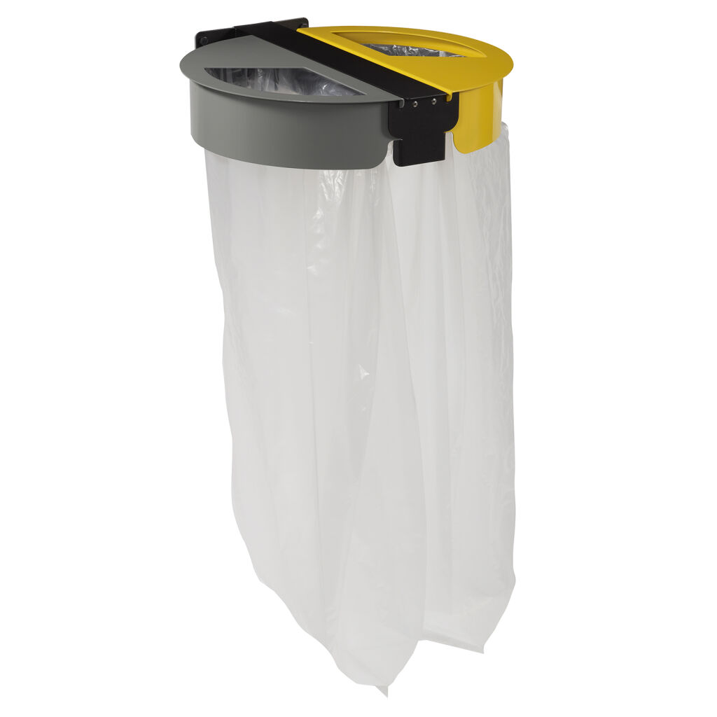 Waste sackholder waste bag holder with 2 compartments and wall fixing