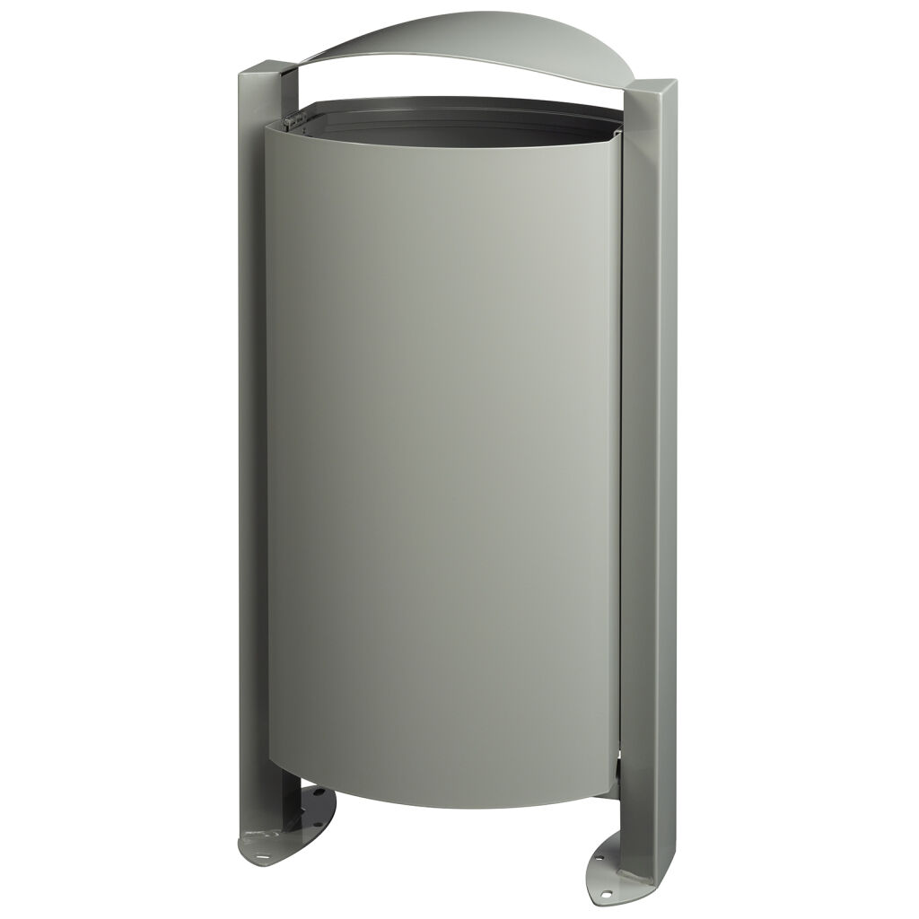 Free-standing outdoor waste bin steel waste pin on foot