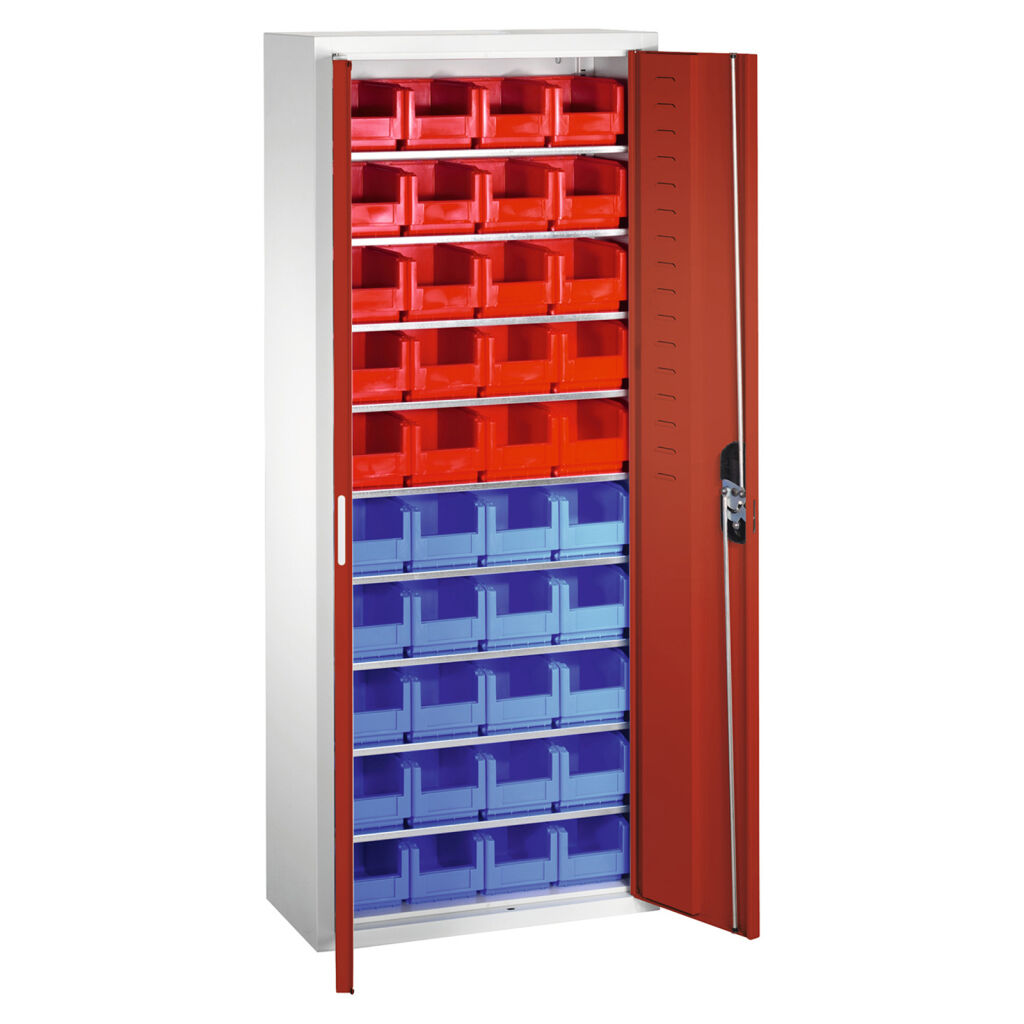 Cabinet Boxes Cabinet With 2 Hinged Doors And 46 Storage Bins From