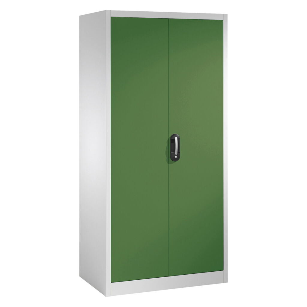 Material cabinet with 2 hinged doors and 4 floors