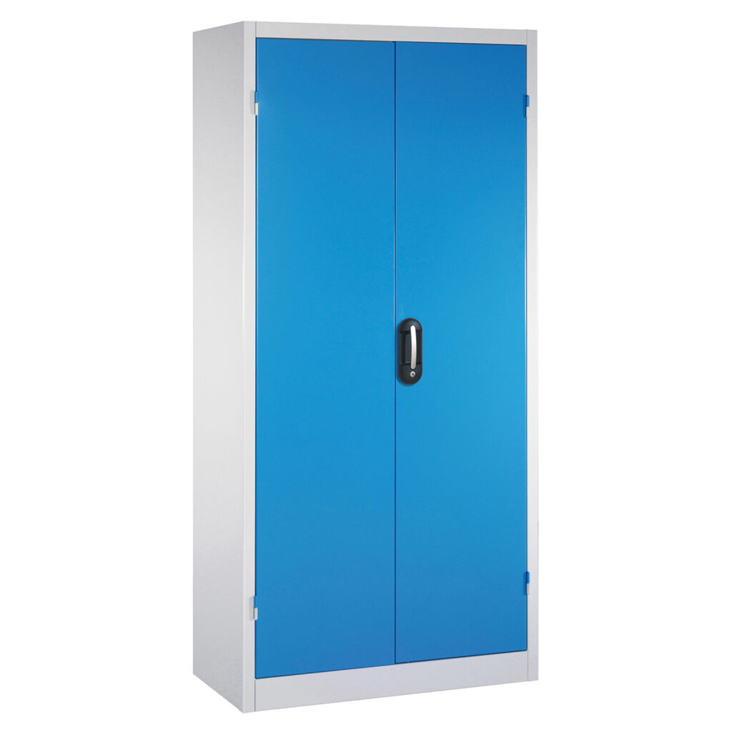 Material cabinet with 2 hinged doors, 3 shelves and 3 drawers 
