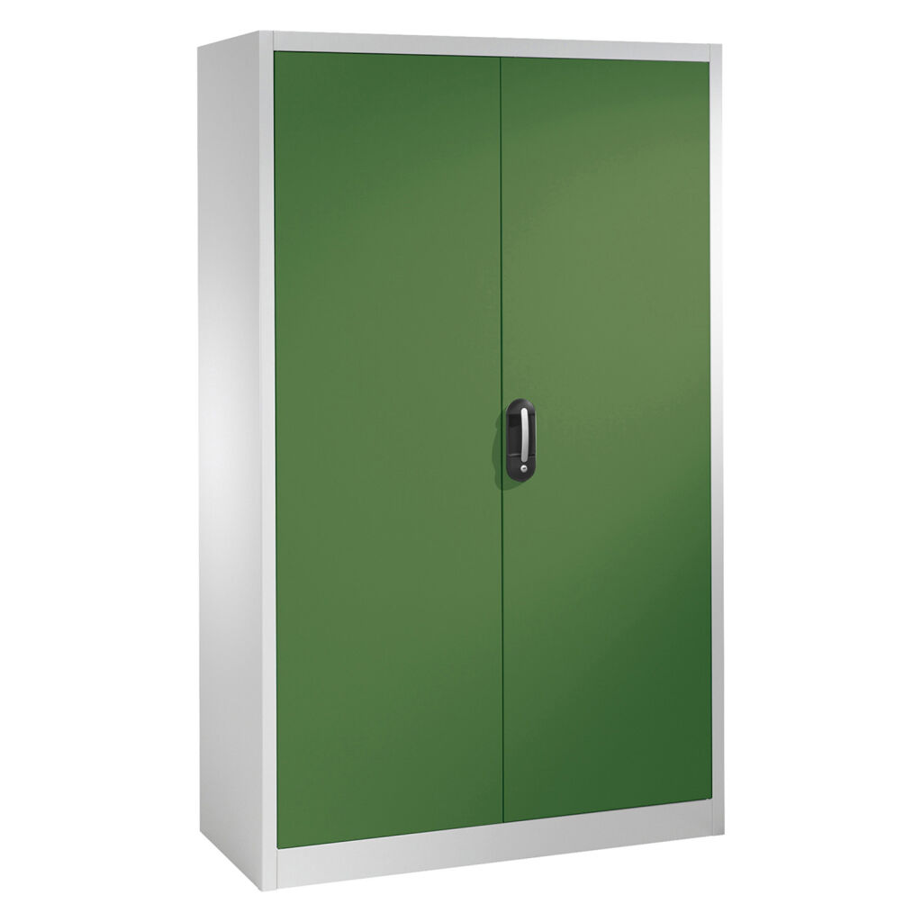 Material cabinet with 2 hinged doors and 4 floors