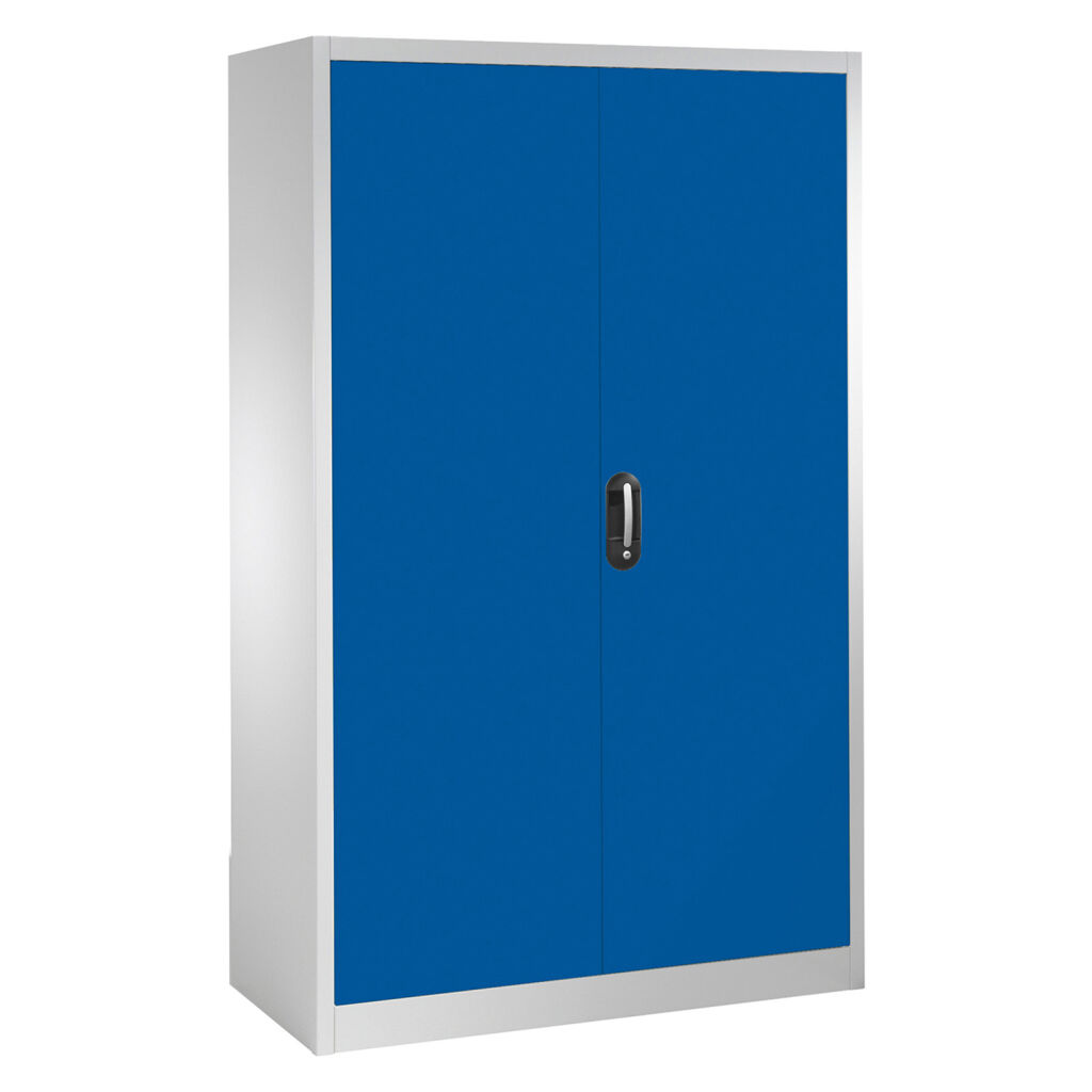 Material cabinet with 2 hinged doors and 4 floors