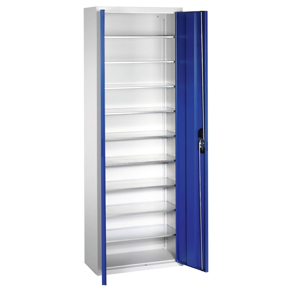 Boxes cabinet with 2 hinged doors and 9 floors
