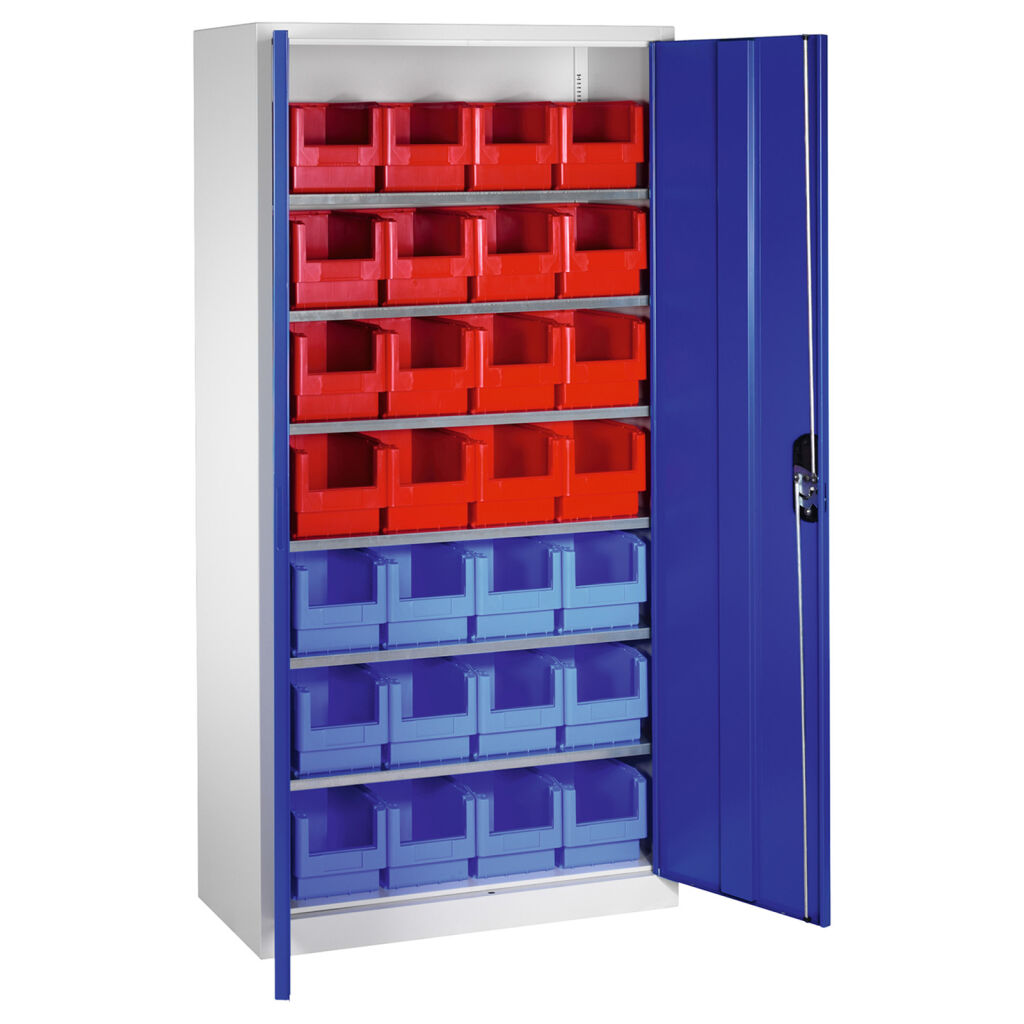 Boîtes armoire avec 2 portes tournantes et 28 bac a bec
