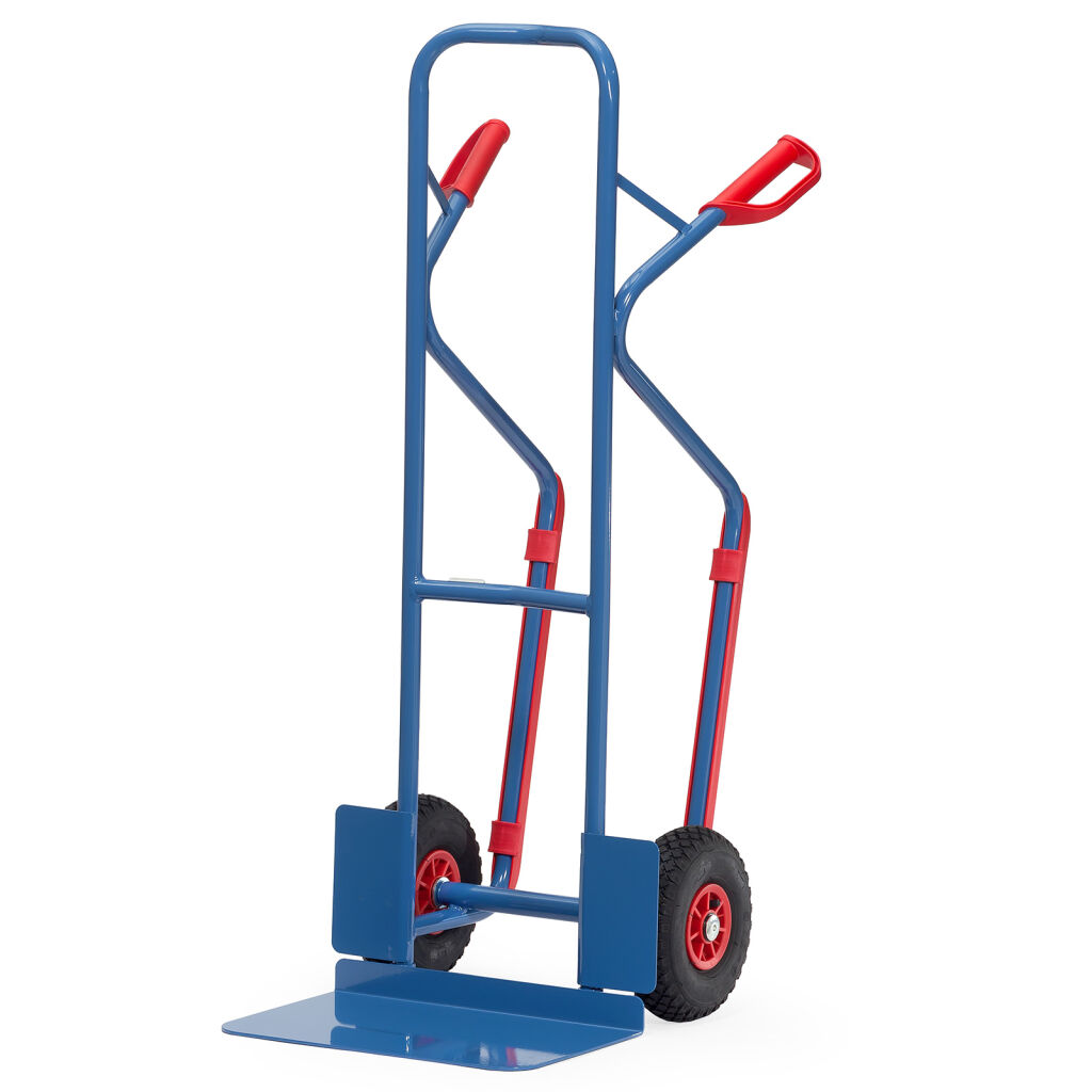 Steel sack truck Fetra fixed construction with pneumatic tyres 260x85 mm
