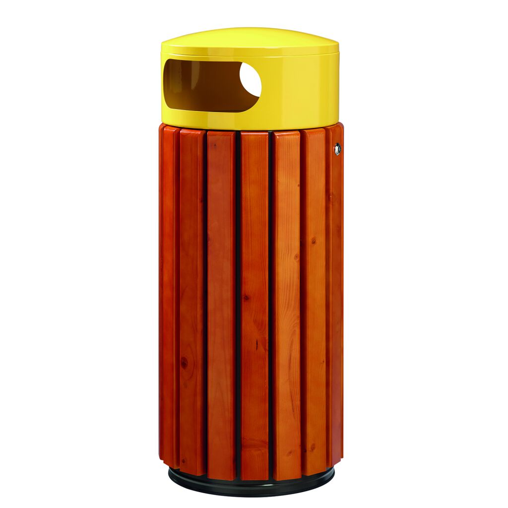 Free-standing outdoor waste bin steel waste pin with galvanized inner tray