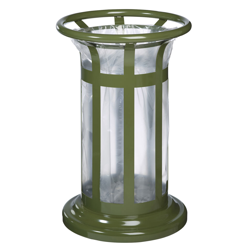 Free-standing outdoor waste bin steel waste pin with inner bag holder