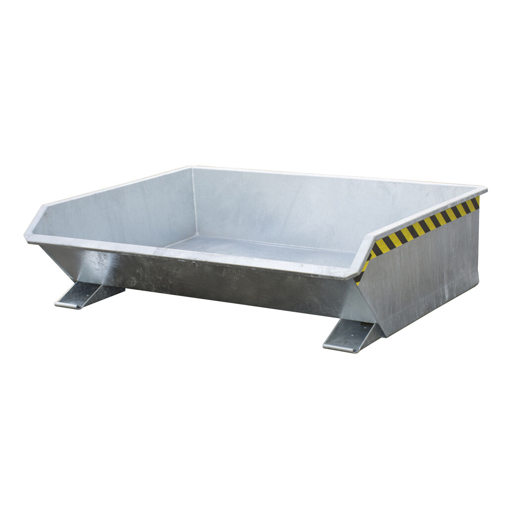 Automatic tilting automatic tilting container low construction height