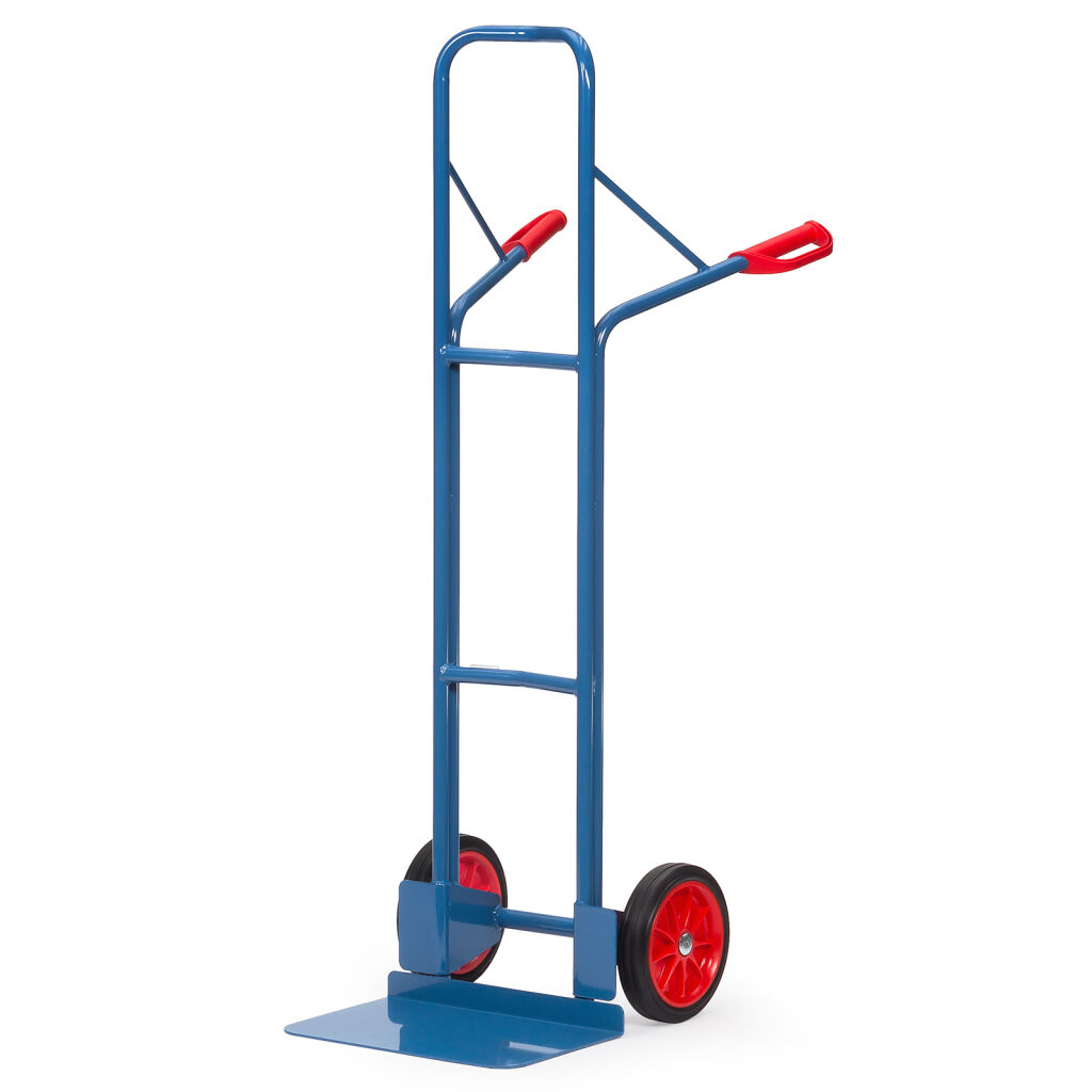 Steel sack truck fixed construction with solid rubber tyres 250x60 mm