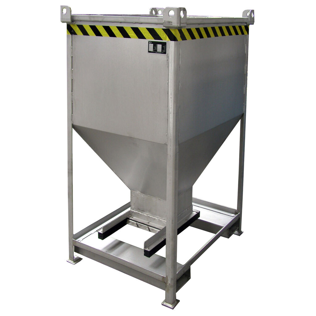 Conteneur Silo trappe coulissante 300x300 mm entrées de fourches 175x65 mm et coins d''empilage