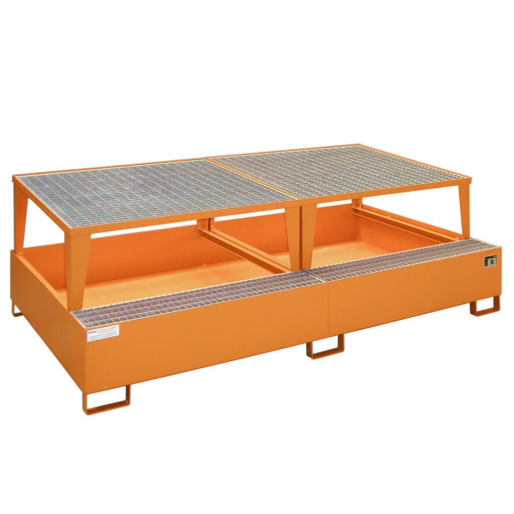 Auffangwanne Stahl Auffangbehälter für IBC für 2x 1000 l IBC