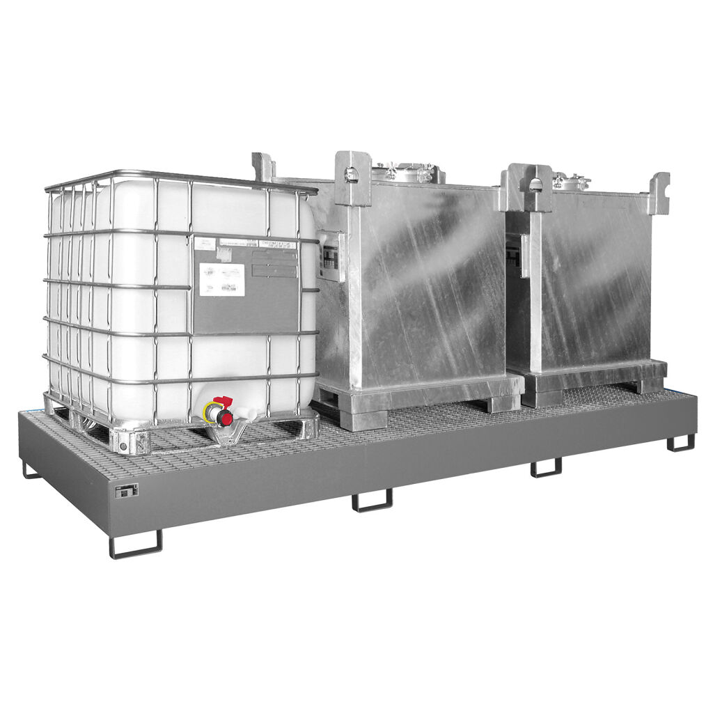 Auffangwanne Stahl Auffangbehälter für IBC für 3x 1000 l IBC