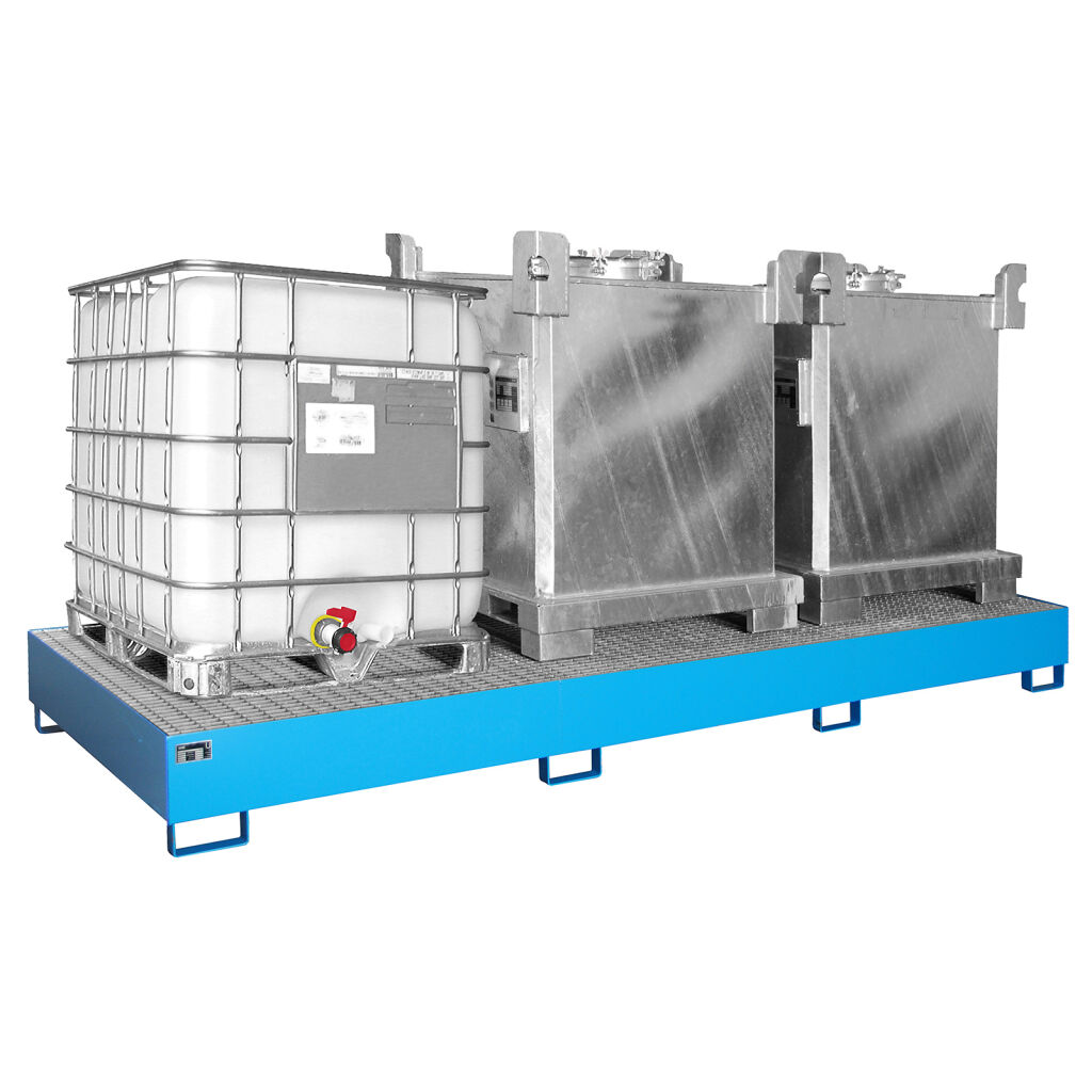 Auffangwanne Stahl Auffangbehälter für IBC für 3x 1000 l IBC