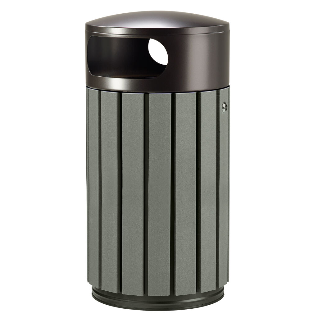 Free-standing outdoor waste bin steel waste pin with galvanized inner tray