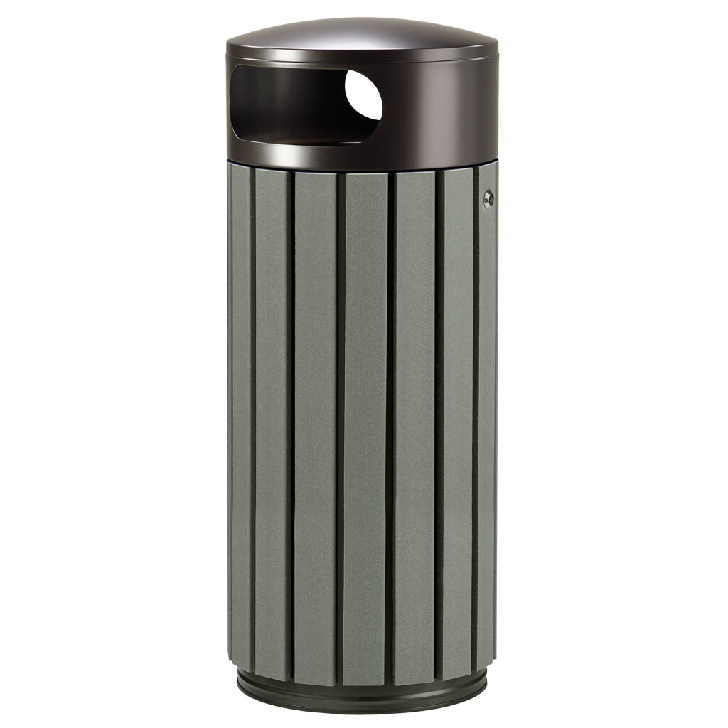 Free-standing outdoor waste bin steel waste pin with galvanized inner tray
