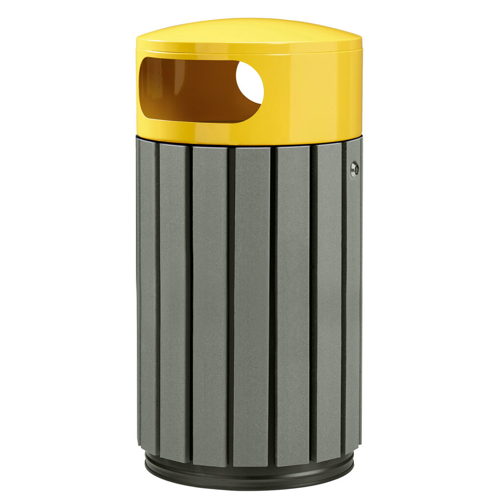 Free-standing outdoor waste bin steel waste pin with galvanized inner tray