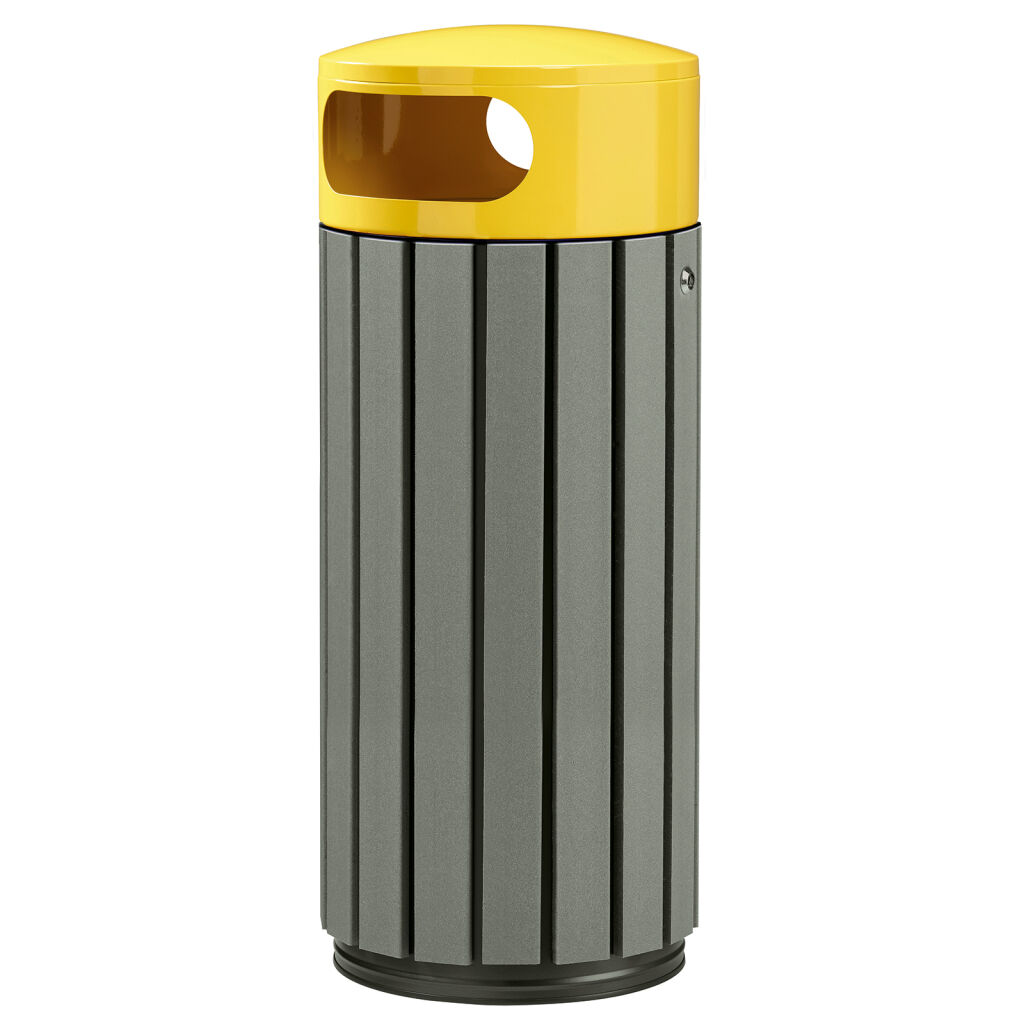 Free-standing outdoor waste bin steel waste pin with galvanized inner tray