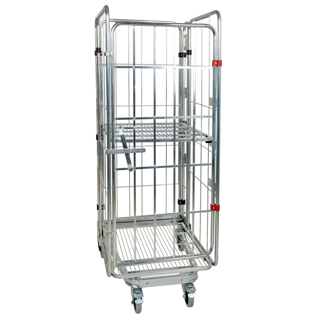 Rollbehälter 4-seitig 4-fach-Rollcontainer A-Rahmen, nestbar