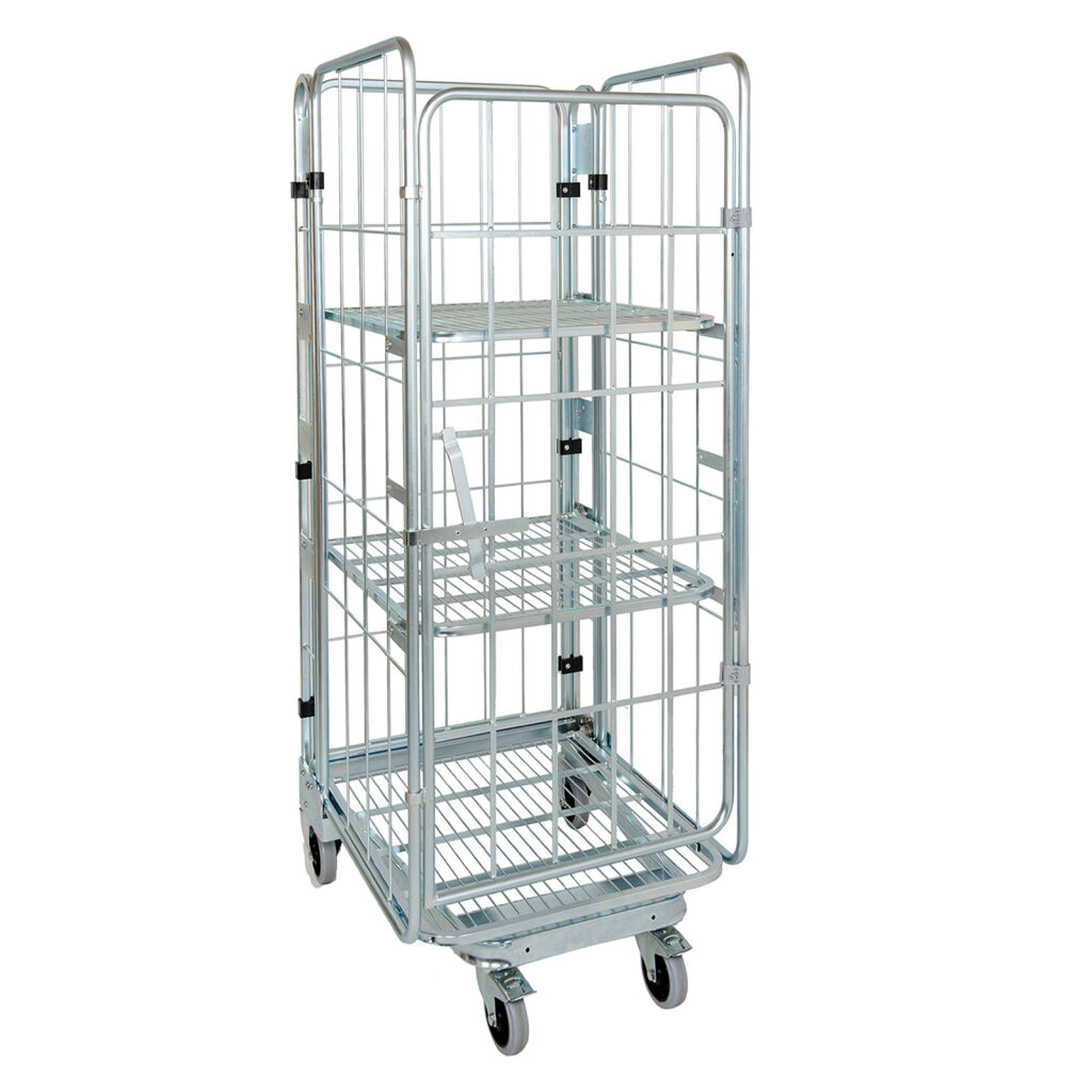 4-Sides 4-compartment rolling container A-nestable