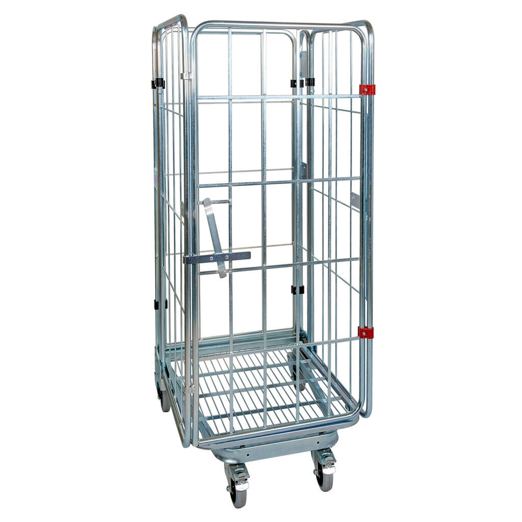 Rollbehälter 4-seitig 4-fach-Rollcontainer A-Rahmen, nestbar