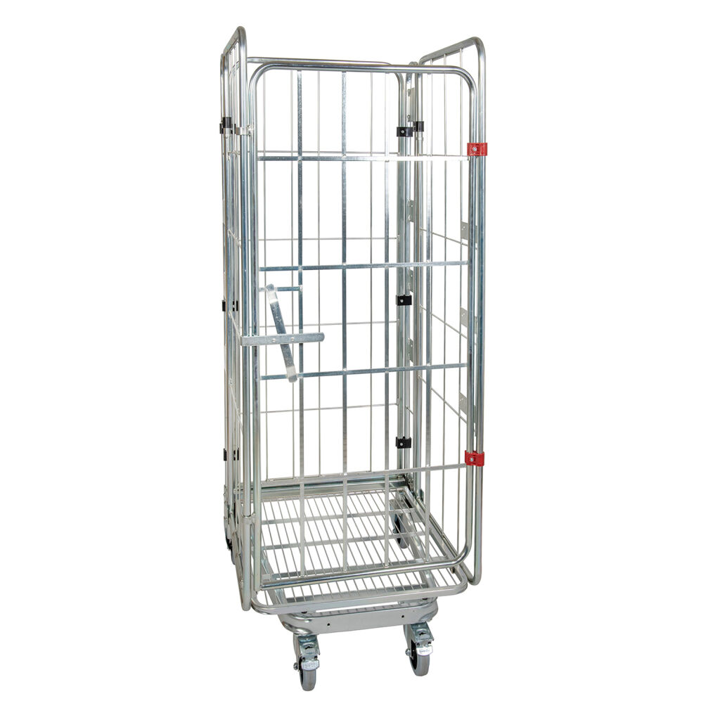 Rollbehälter 4-seitig 4-fach-Rollcontainer A-Rahmen, nestbar