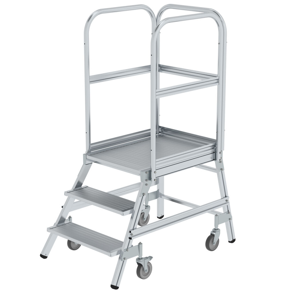 Podestleiter aluminium Prodestleiter einseitig begehbar, 3 Stufen inkl. Plattform