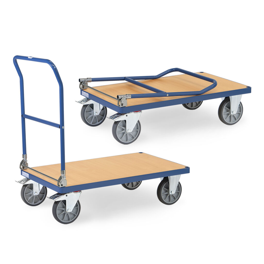 Platformwagens Fetra opklapbare wagen staal duwbeugel(s) neerklapbaar