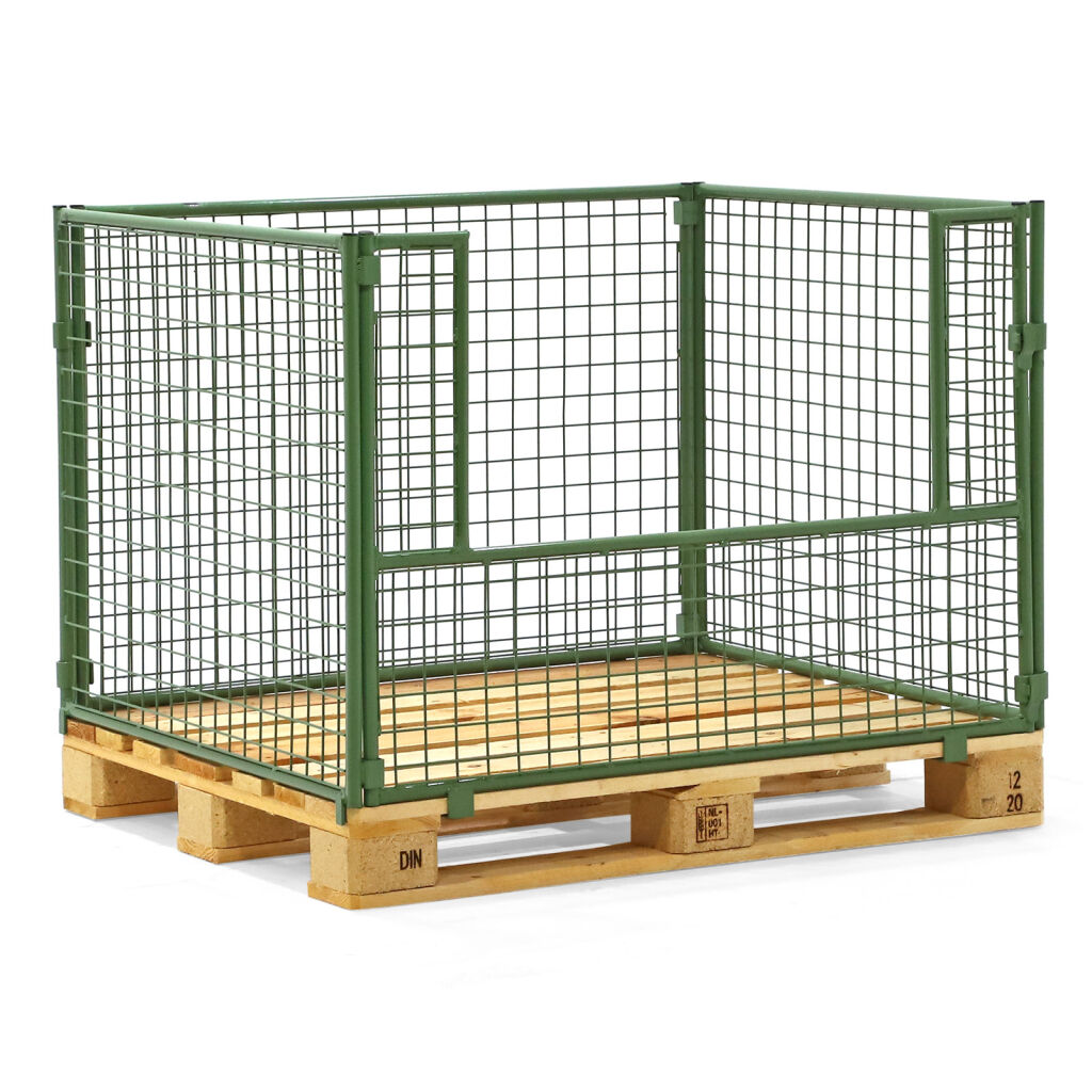 Pallet stacking frames foldable construction not stackable