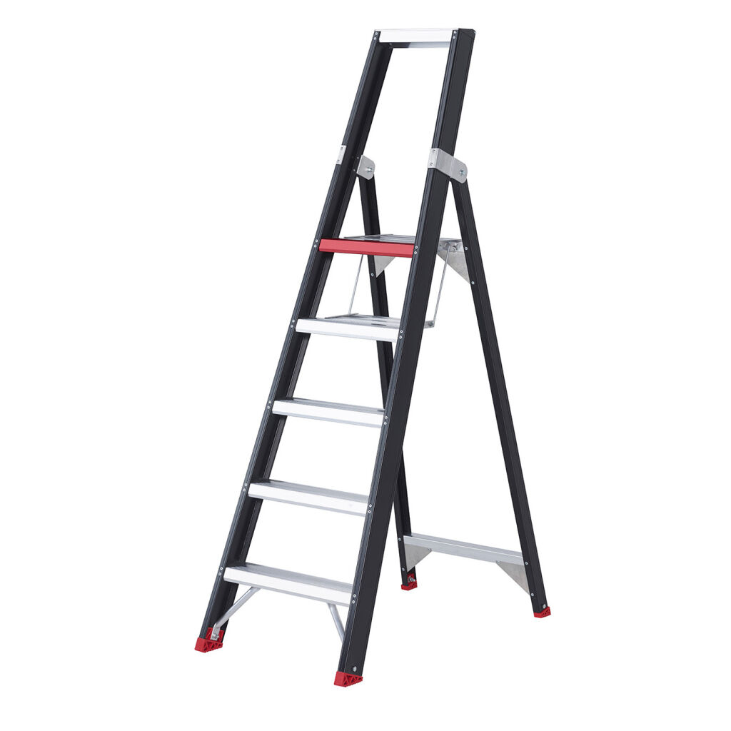 Industrietreppe einseitig begehbar, 5 Stufen inkl. plattform