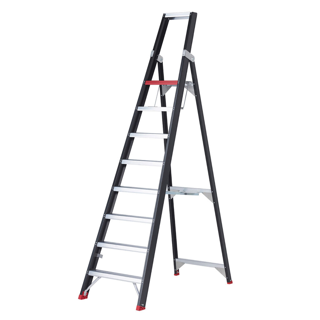 Industrietreppe einseitig begehbar, 8 Stufen inkl. plattform