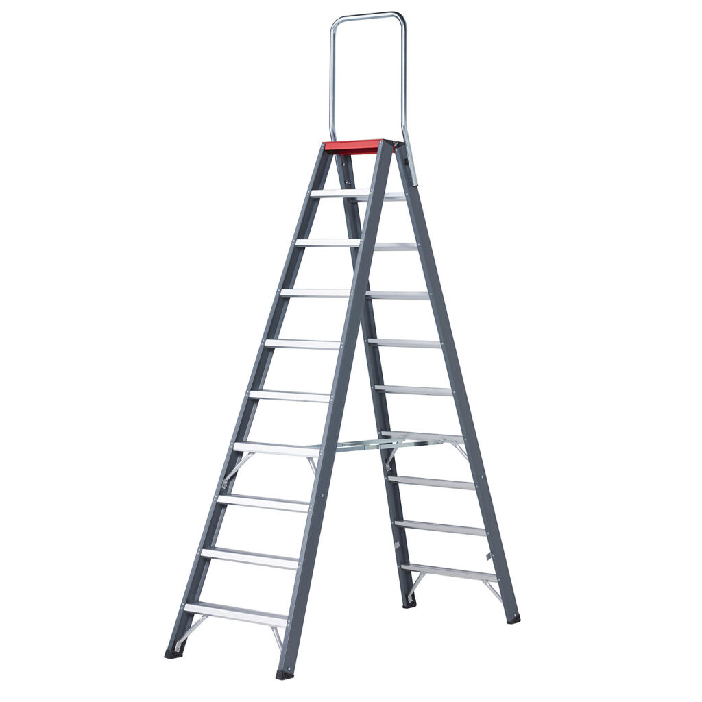 Escalier industrielles à deux-côtés, 2x10 marchepieds