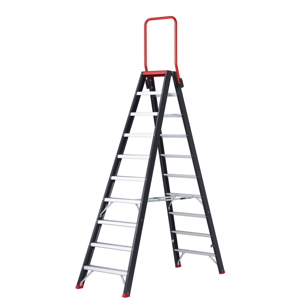 Escalier industrielles à deux-côtés, 2x10 marchepieds